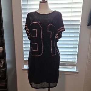 Ashley Stewart Black and Pink Graphic Top